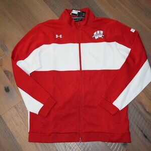 NWT Under Armour Wisconsin Badgers Forward On Field Collection Zip Jacket $90